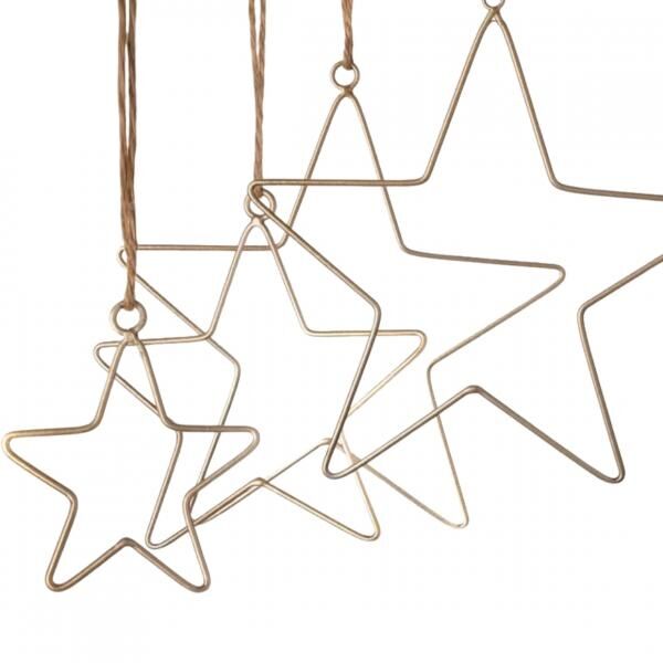 Anhänger Sterne Weihnachten goldfarbig 30 cm 4er Set