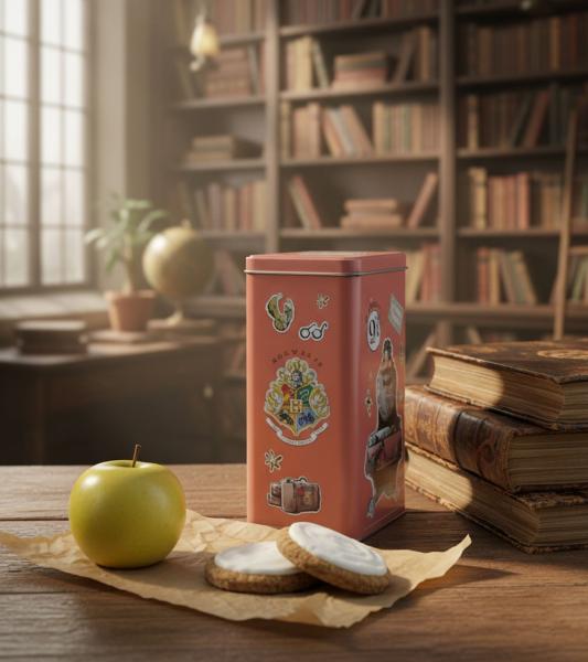Harry Potter Vorratsdose &bdquo;Hogwarts Express&ldquo; 1500 ml Metall Aufbewahrungsdose mit Deckel Rosa 