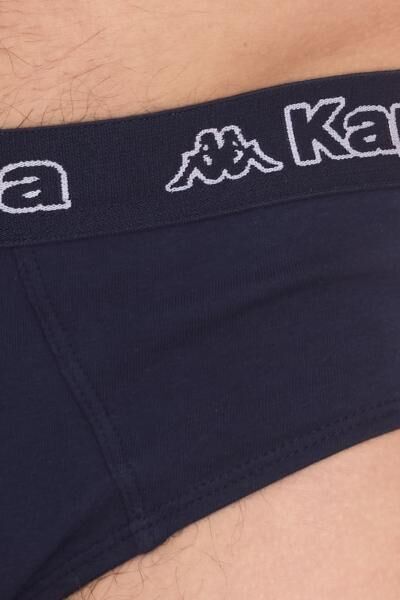 Kappa Herren Slip mit Baumwoll-Stretch Unterw&auml;sche mit Logobund Unterhose 711167 Dunkelblau