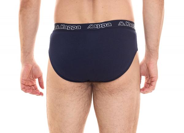 Kappa Herren Slip mit Baumwoll-Stretch Unterw&auml;sche mit Logobund Unterhose 711167 Dunkelblau