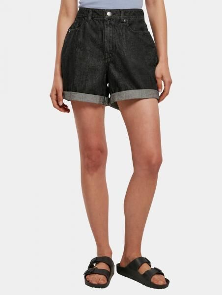 moderne Urban Classics Damen Jeans Rei&szlig;verschluss Taschen 370 g/m&sup2; mit Baumwolle Schwarz