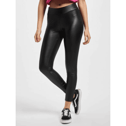 moderne URBAN CLASSICS Damen Leggings im Lederimitat-Design Stretch-Hose 180 g/m² Schwarz
