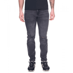 Denim Project Herren Jeans nachhaltige Slim Fit Hose im Destroyed-Look Baumwoll-Hose DP-10022-106 281 Schwarz