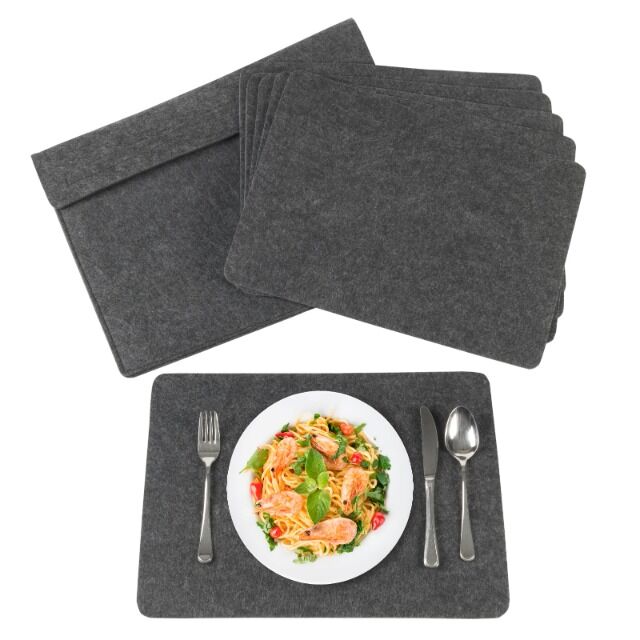 Hochwertige Filz Untersetzer 6er Sets mit Tasche 