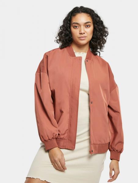 moderne Urban Classics Damen Jacke Rei&szlig;verschluss Taschen 210 g/m&sup2; Terracotta-Orange