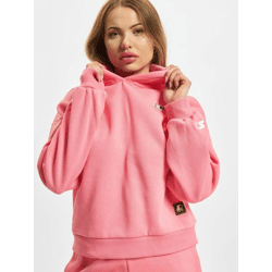 moderner Starter Damen Hoodie Kordelzug Rippbündchen 300 g/m² mit Baumwolle Pink