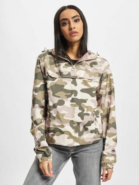 schlichte Urban Classics Damen Jacke Kapuze 78 g/m&sup2; Camouflage