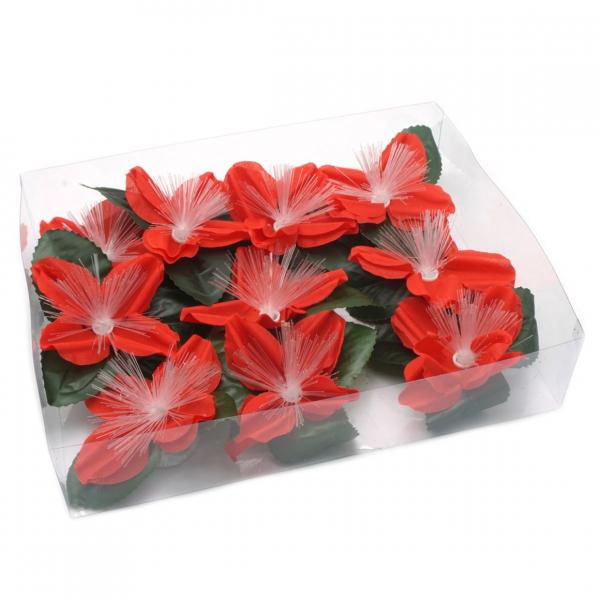 Stern Fabrik Kunstblume mit batteriebetriebener LED-Beleuchtung, 12 cm