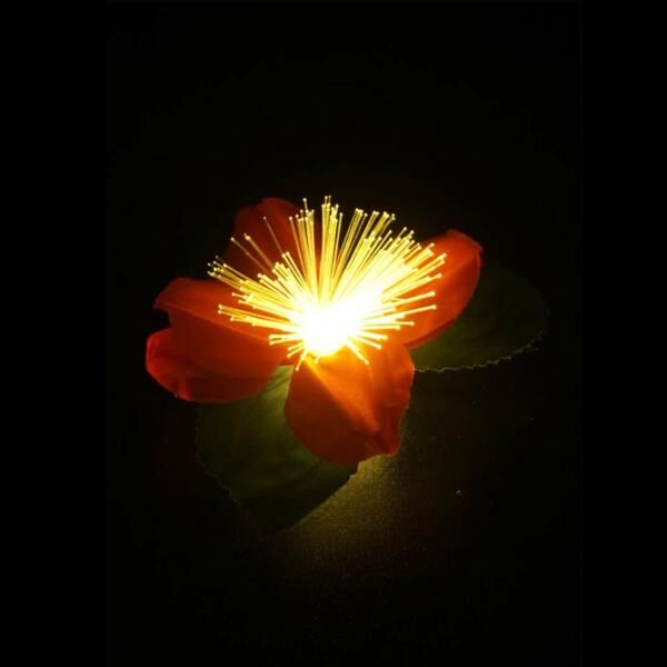 Stern Fabrik Kunstblume mit batteriebetriebener LED-Beleuchtung, 12 cm