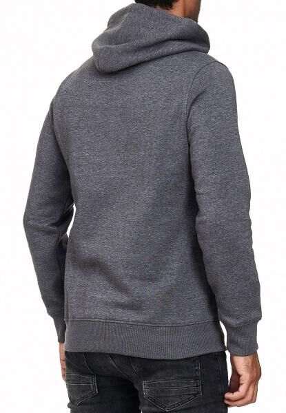 Trendiger Kapuzen-Pullover f&uuml;r Herren mit seitlichem Rei&szlig;verschluss Hoodie Sweater 7006 Anthrazit Melange