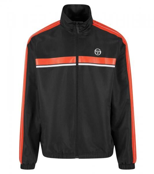 2-teiliger Sergio Tacchini Agave Herren Trainings-Anzug trendiger Sport-Anzug Fitness-Anzug 41533 Schwarz/Orange