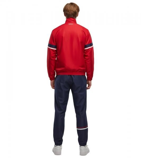 2-teiliger Sergio Tacchini Cryo Herren Trainings-Anzug trendiger Sport-Anzug Fitness-Anzug 41532 Blau/Rot
