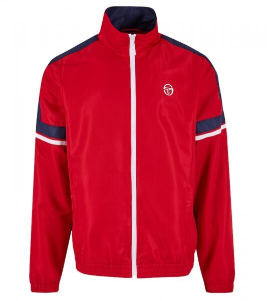2-teiliger Sergio Tacchini Cryo Herren Trainings-Anzug trendiger Sport-Anzug Fitness-Anzug 41532 Blau/Rot