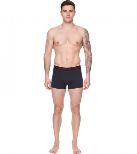 2er Pack Kappa Herren Boxershorts mit Marken Schriftzug und Logo Unterhose 351K1JW ADK Dunkelgrau/Hellgrau/Rot