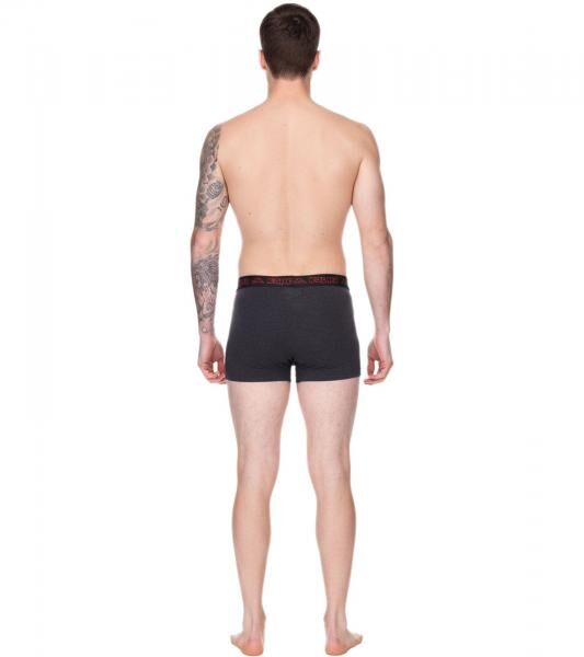 2er Pack Kappa Herren Boxershorts mit Marken Schriftzug und Logo Unterhose 351K1JW ADK Dunkelgrau/Hellgrau/Rot