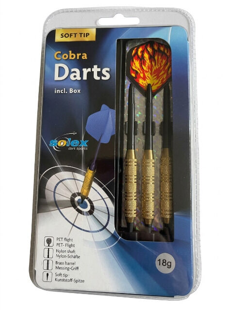 3 er Set Softdarts mit Kunststoffspitze 18 Gramm 