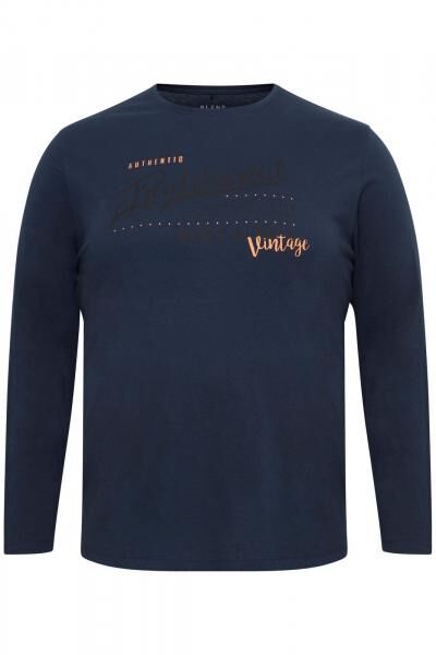 klassisches BLEND BHDopper BT Herren Longsleeve mit Rundhals Langarm-Shirt 20713446ME-194025 Blau