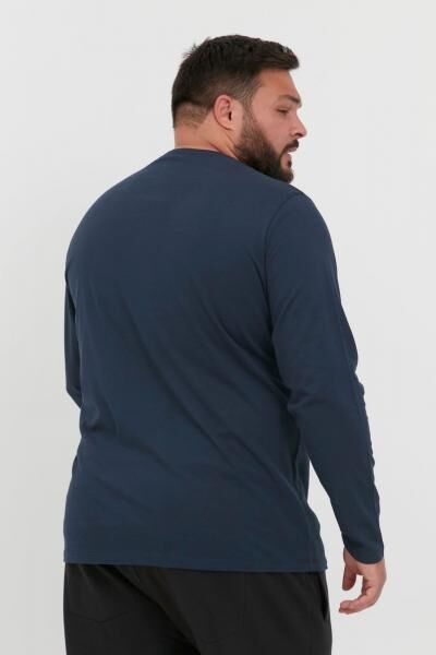 klassisches BLEND BHDopper BT Herren Longsleeve mit Rundhals Langarm-Shirt 20713446ME-194025 Blau