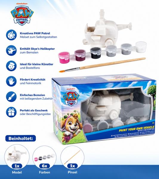 Kreatives nickelodeon PAW PATROL Malset zum Selbstgestalten Skye Helikopter Geschenkidee Grau/Bunt