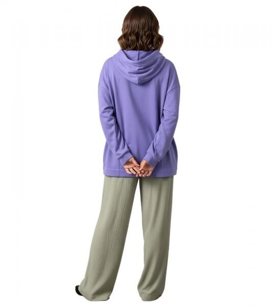 ZEGY Damen Hoodie Kapuzen-Pullover mit V&ouml;gel-Verzierungen Baumwoll-Pullover Sweater 1074 Violett