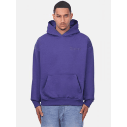 bequemer Dropsize Herren Hoodie Rippbündchen Kapuze mit Baumwolle Violett