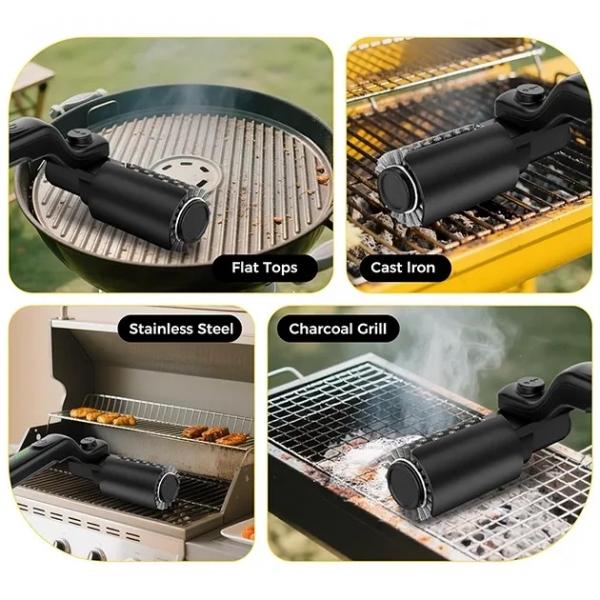 CharBlaze Reinigungsbürste für Elektrogrills – kabelloser Grillreiniger mit um 180° verstellbarem Kopf
