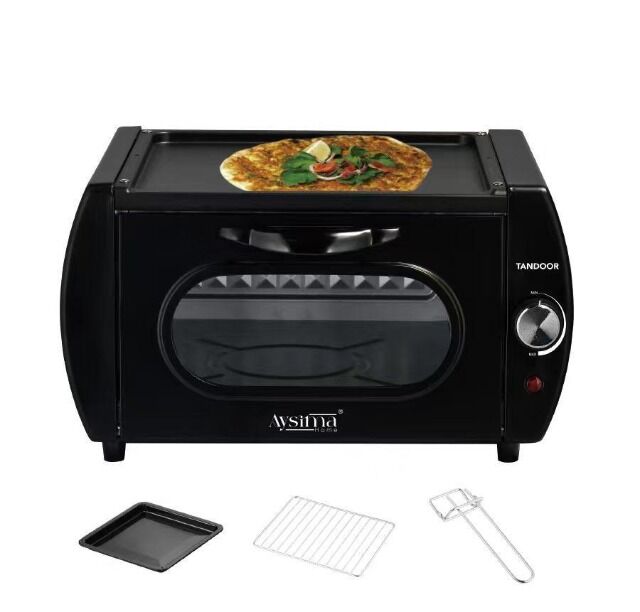 Pizzaofen Premium Elektrischer Tandoor-Ofen mit Grillrost & Backblech