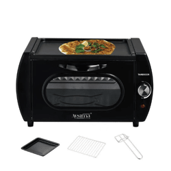 Pizzaofen Premium Elektrischer Tandoor-Ofen mit Grillrost & Backblech