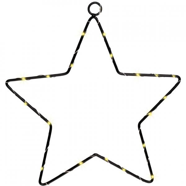 Weihnachtsstern LED auf Batterie schwarz 35 cm