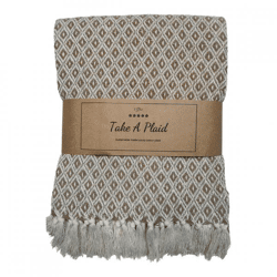 Take a Plaid 56 recycelte Baumwolle beige 130 x 180 cm
