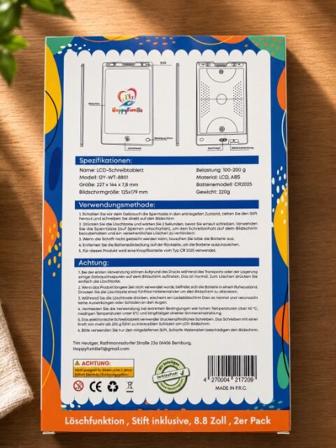 1,300x LCD writing tablet for children - pack of 2 (8.5 inch) - new goods OVP