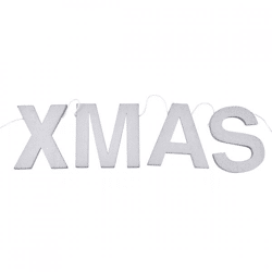 Buchstabengirlande XMAS silber horizontal 85 cm
