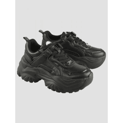 stylische Buffalo Damen Sneaker Schwarz