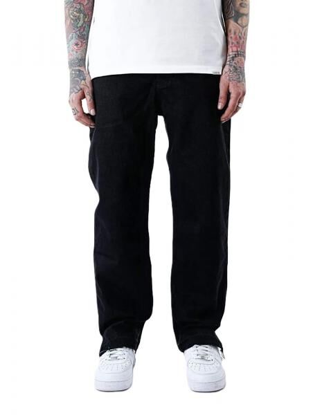 UNEFFECTED Weite, frei geschnittene Basic Loose Fit Jeans schwarz