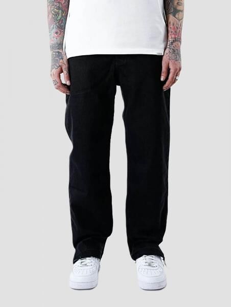 UNEFFECTED Weite, frei geschnittene Basic Loose Fit Jeans schwarz