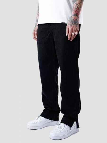 UNEFFECTED Weite, frei geschnittene Basic Loose Fit Jeans schwarz