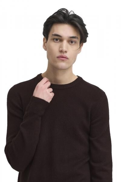 klassischer CASUAL FRIDAY CFHeine Herren Grobstrickpullover mit Label-Detail Strickpullover 20505605-193911 Braun