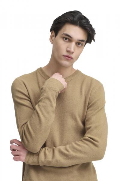 klassischer CASUAL FRIDAY CFHeine Herren Grobstrickpullover mit Label-Detail Strickpullover 20505605-1713121 Beige