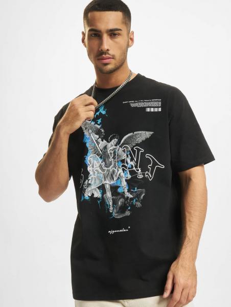 modernes MJ Gonzales Herren T-Shirt Oversize 240 g/m&sup2; mit Baumwolle Schwarz