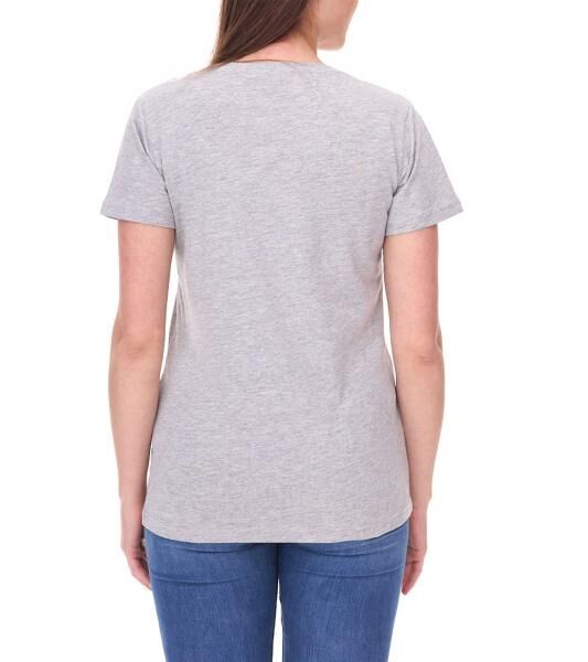 SANTINO Jaro Damen T-Shirt aus Bio-Baumwolle Kurzarm-Shirt Basic-Shirt meliert 160 gr/m2 Grau