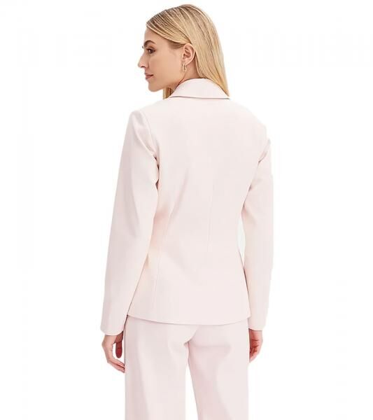 stylischer Damen Ausgeh-Blazer mit G&uuml;rtel Business-Blazer Baumwoll-Blazer 959825 Rosa
