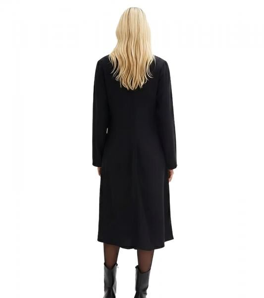 asymmetrisches Damen Twill-Kleid aus weicher Lyocell-Qualit&auml;t Midi-Kleid Ausgeh-Kleid 957960 Schwarz