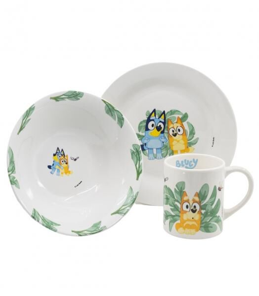 Bluey - Geschenkset mit Teller, Schale und Tasse - 3er Set