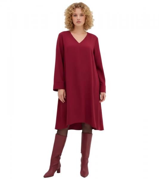 Damen Twill-Kleid aus weicher Lyocell-Qualit&auml;t Midi-Kleid Ausgeh-Kleid 964760 Rot