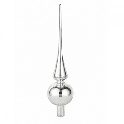 Deco Heitmann Weihnachtsbaumspitze aus Glas, silberfarben, 25 cm, VE 40