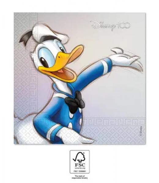 Disney's 100th Anniversary Donald Duck - 20 napkins - 33 x 33 cm