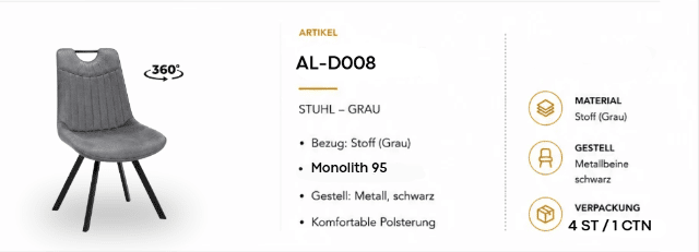 Esszimmerstuhl AL-D008