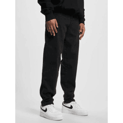 moderne DEF Herren Jeans Reißverschluss Straight Fit mit Baumwolle Schwarz