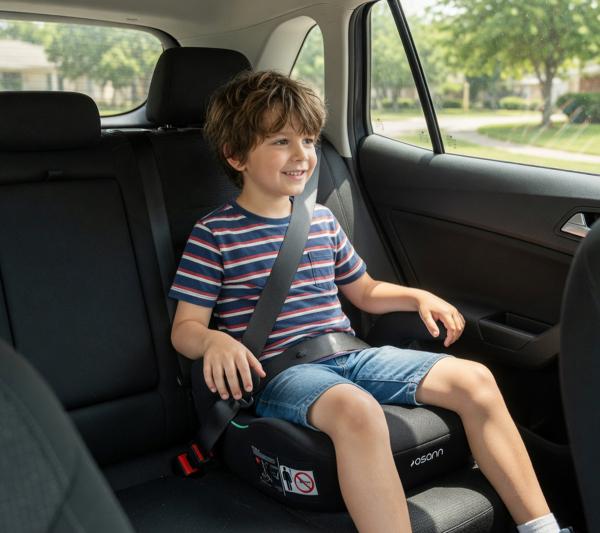 osann Boost Kinder Sitzerh&ouml;hung zertifizierter Kindersitz mit waschbarem Bezug 135-150cm Schwarz