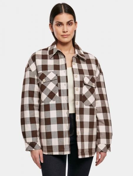schlichte Urban Classics Damen Jacke Taschen 125 g/m&sup2; mit Baumwolle Braun/Creme-Wei&szlig;